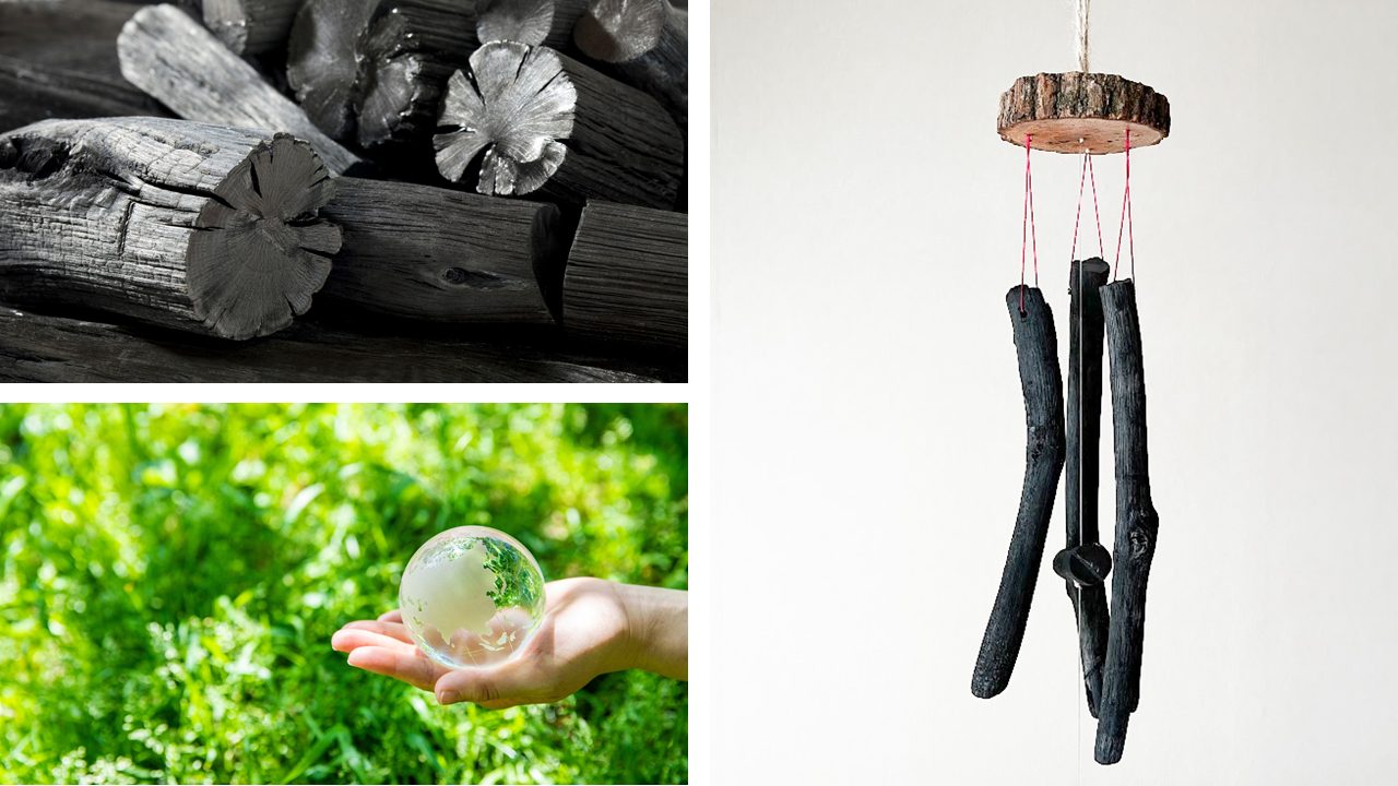 Making Kishu Binchotan wind chimes